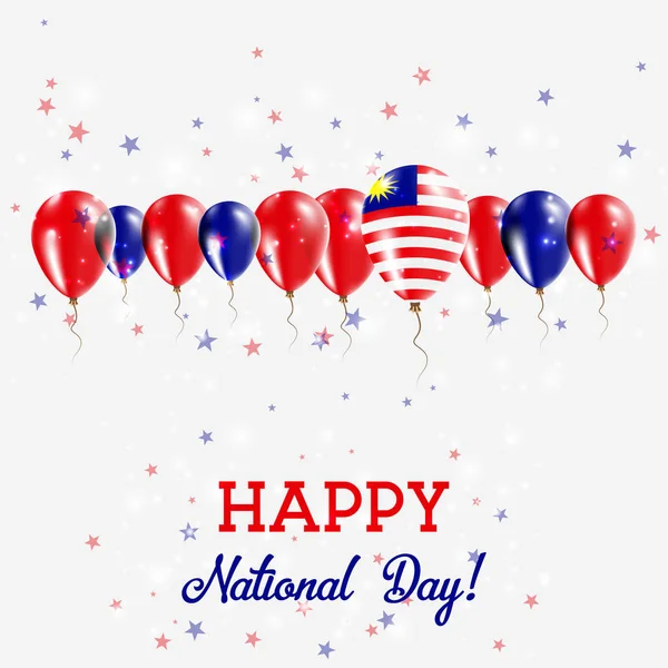 Malezya Bağımsızlık günü pırıl pırıl vatansever Poster Mutlu Bağımsızlık günü kartı Malezya ile