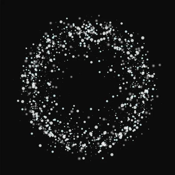 Şaşırtıcı yağan kar daire kare siyah arka planda vektör şaşırtıcı yağan kar ile