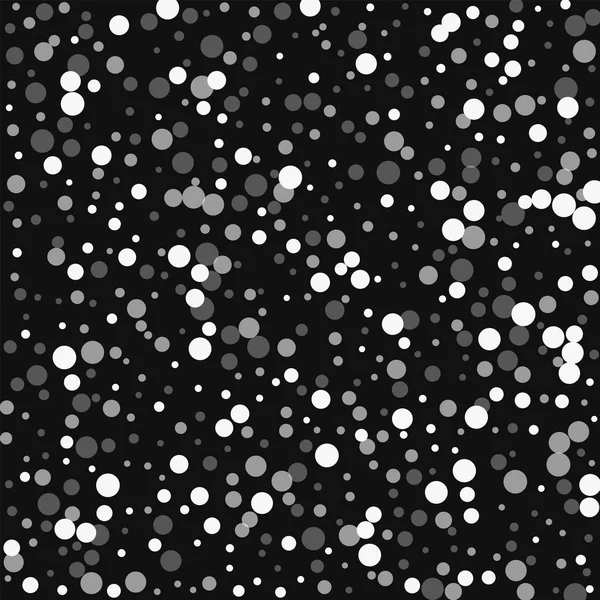 Caída de puntos blancos Patrón disperso con caída de puntos blancos sobre fondo negro Vector — Archivo Imágenes Vectoriales