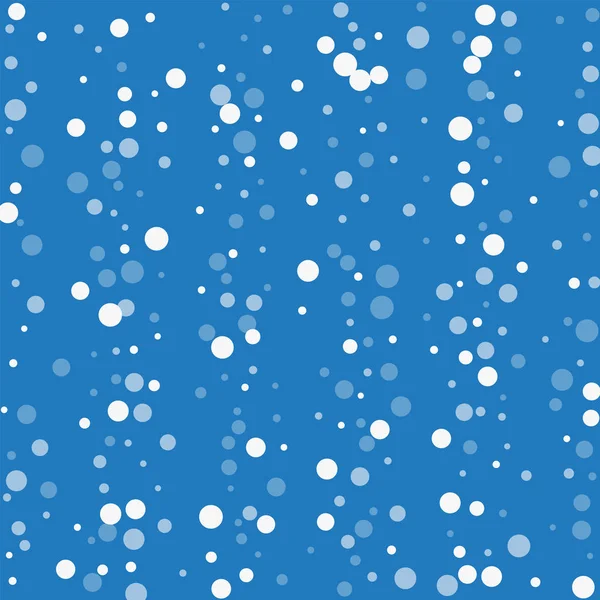 Vallende witte stippen Scatter verticale lijnen met vallende witte stippen op blauwe achtergrond Vector — Stockvector