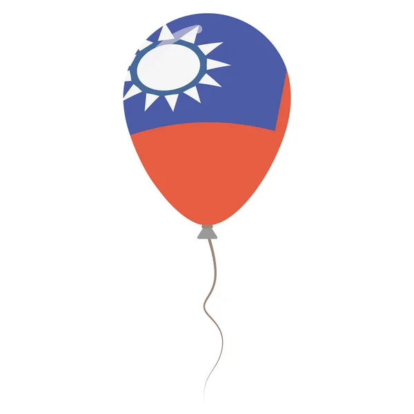 Taïwan couleurs nationales ballon isolé sur fond blanc Jour de l'indépendance affiche patriotique Plat — Image vectorielle