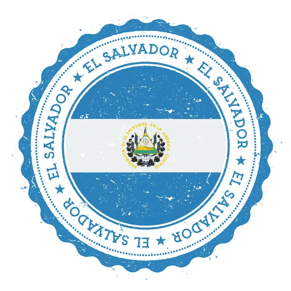 Grunge lastik damgası ile El Salvador bayrak Vintage seyahat damga ile dairesel metin yıldız ve — Stok Vektör