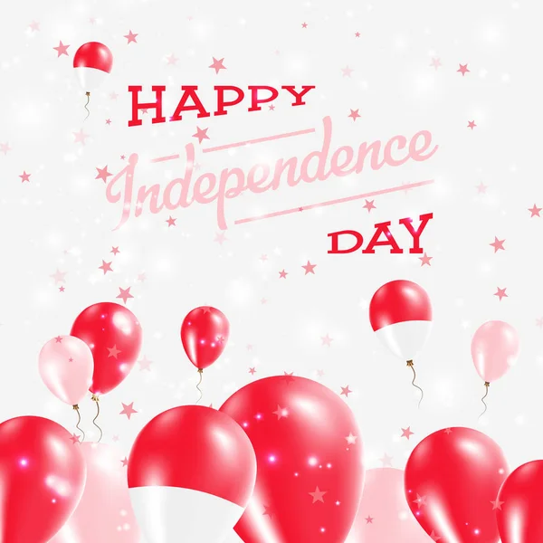 Den nezávislosti Monako vlastenecký Design balóny v národních barvách šťastná země — Stockový vektor