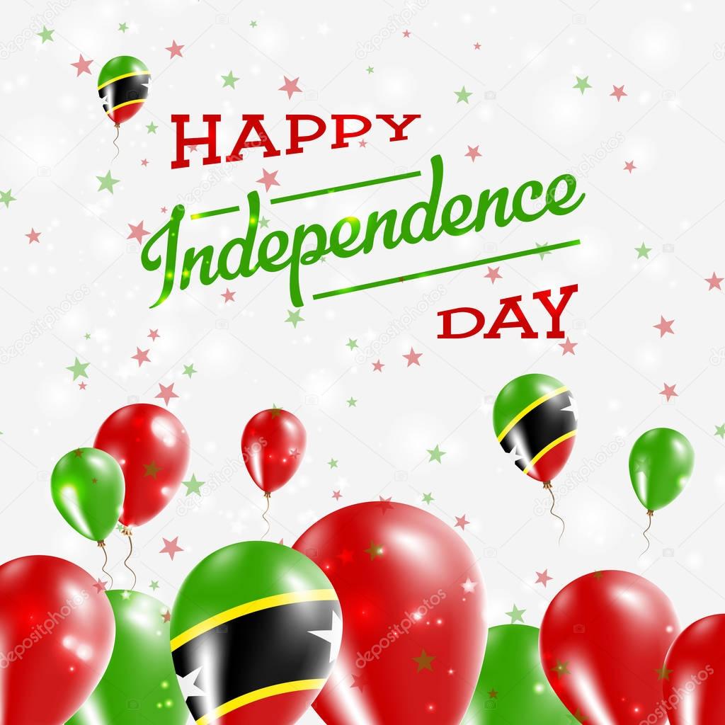 Saint Kitts And Nevis Independence Day Patriotic Design Balloons in National Colors of the Country