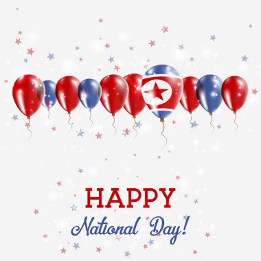 Kore Demokratik Halk Cumhuriyeti Bağımsızlık günü pırıl pırıl vatansever Poster mutlu