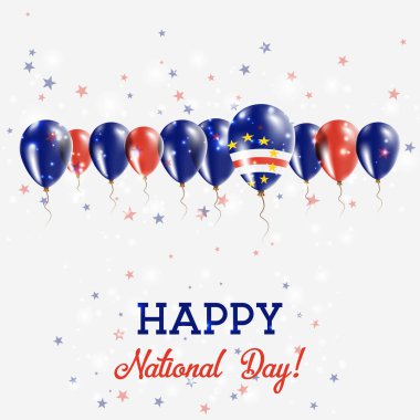 Cape Verde Bağımsızlık günü pırıl pırıl vatansever Poster Mutlu Bağımsızlık günü kartı ile Cape Verde