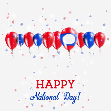 Lao Demokratik Cumhuriyeti Bağımsızlık günü pırıl pırıl vatansever Poster Mutlu Bağımsızlık günü halklar