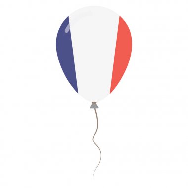 Fransa Cumhuriyeti Ulusal beyaz arka planda Bağımsızlık günü izole balon vatansever renkler