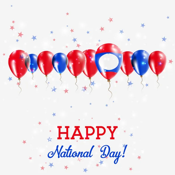 Lao Demokratik Cumhuriyeti Bağımsızlık günü pırıl pırıl vatansever Poster Mutlu Bağımsızlık günü halklar