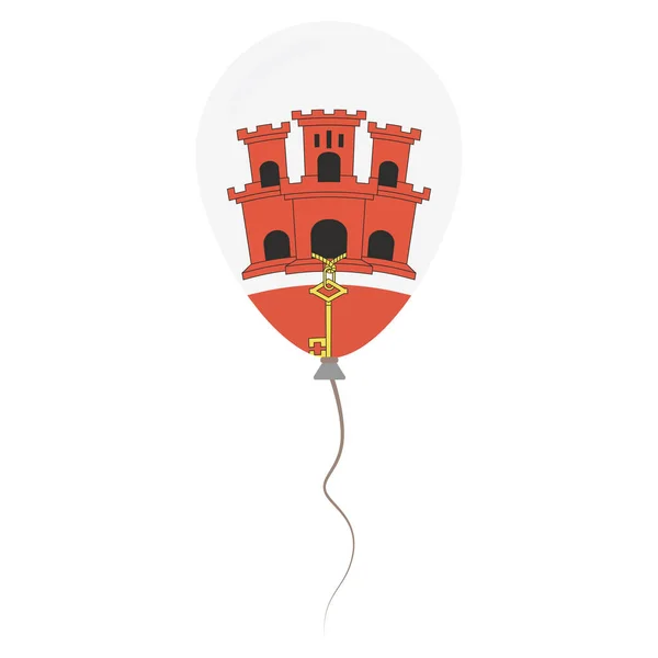 Гибралтарские национальные цвета изолированный воздушный шар на белом фоне День независимости патриотический плакат — стоковый вектор