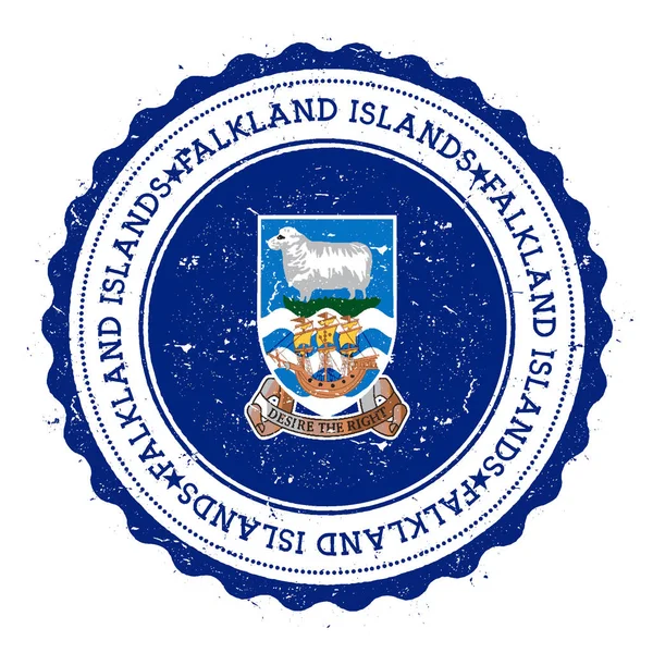 Гранж-каучуковая марка с флагом Фолклендских островов — стоковый вектор