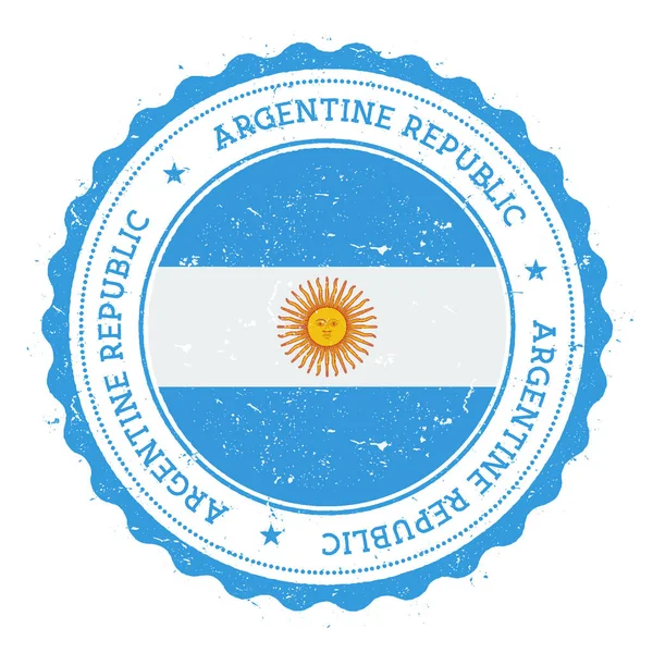 Sello de goma grunge con bandera argentina Sello de viaje vintage con estrellas de texto circular y nacional — Vector de stock