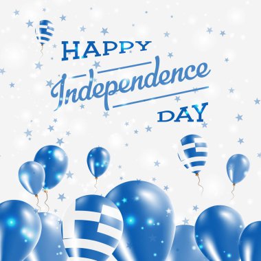 Yunanistan Bağımsızlık günü mutlu ülkenin ulusal renklerde vatansever tasarım balonlar