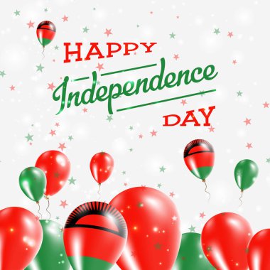 Malavi Bağımsızlık günü mutlu ülkenin ulusal renklerde vatansever tasarım balonlar