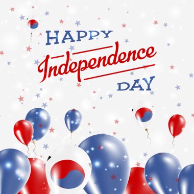 Bağımsızlık günü vatansever tasarım Güney Kore ülkenin ulusal renklerde balonlar