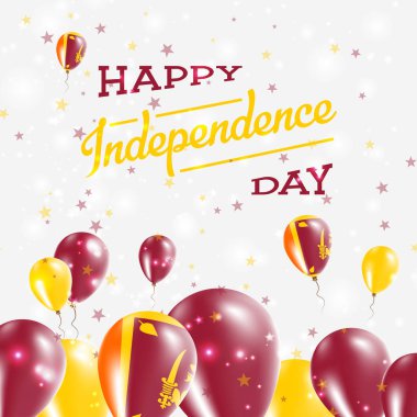 Sri Lanka Bağımsızlık günü vatansever tasarım balonlar mutlu ülkenin ulusal renklerde