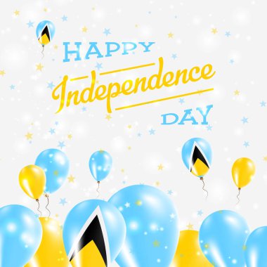 Saint Lucia bağımsızlık Day vatansever tasarım balonlar mutlu ülkenin ulusal renklerde