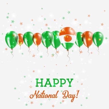 Nijer Bağımsızlık günü pırıl pırıl vatansever Poster Mutlu Bağımsızlık günü kartı Nijer bayraklı