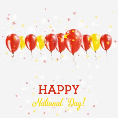 Çin Bağımsızlık günü pırıl pırıl vatansever Poster Mutlu Bağımsızlık günü kartı Çin bayraklı