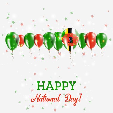 Dominika Bağımsızlık günü pırıl pırıl vatansever Poster Mutlu Bağımsızlık günü kartı ile Dominika