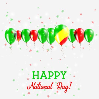 Kongo Bağımsızlık günü pırıl pırıl vatansever Poster Mutlu Bağımsızlık günü kartı Kongo bayraklı