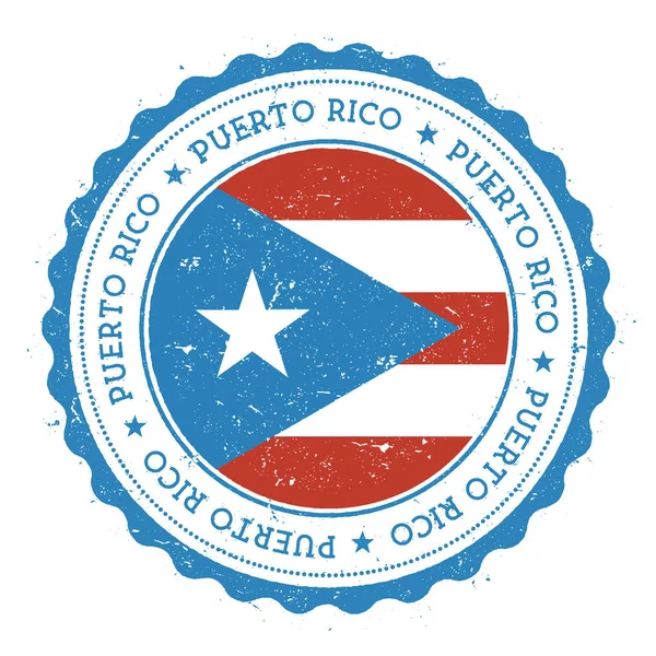 Grunge lastik damgası ile Porto Riko bayrak Vintage seyahat damga ile dairesel metin yıldız ve