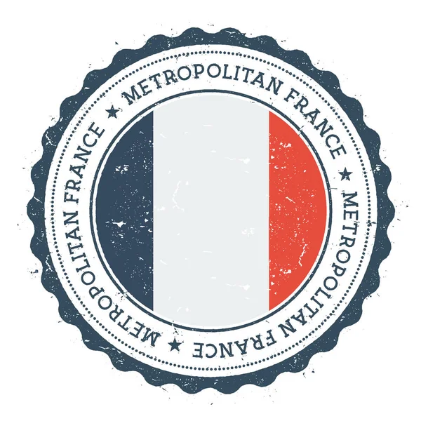 Carimbo de borracha Grunge com bandeira da França Carimbo de viagem vintage com estrelas de texto circular e nacional —  Vetores de Stock