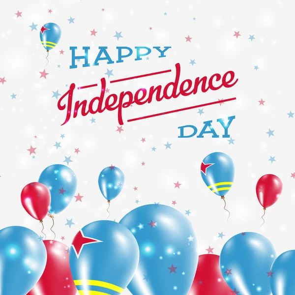 Jour de l'indépendance d'Aruba Ballons design patriotique dans les couleurs nationales du pays Heureux — Image vectorielle