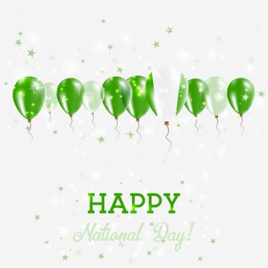 Nijerya Bağımsızlık günü pırıl pırıl vatansever Poster Mutlu Bağımsızlık günü kartı Nijerya bayraklı