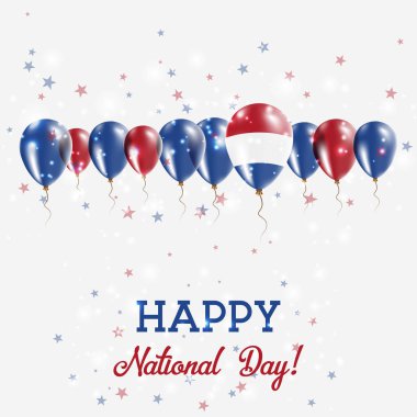 Bonaire Sint Eustatius ve Saba Bağımsızlık günü pırıl pırıl vatansever Poster Mutlu Bağımsızlık günü