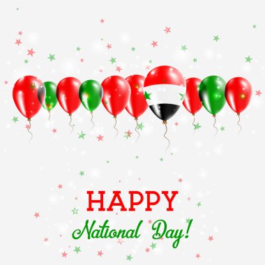 Suriye Arap Cumhuriyeti Bağımsızlık günü pırıl pırıl vatansever Poster Mutlu Bağımsızlık günü kartı ile