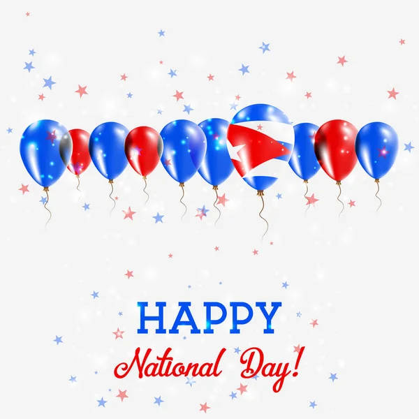 Küba Bağımsızlık günü pırıl pırıl vatansever Poster Mutlu Bağımsızlık günü kartı Küba bayraklı