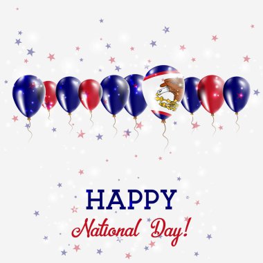 Amerikan Samoası Bağımsızlık günü pırıl pırıl vatansever Poster Mutlu Bağımsızlık günü kartı ile