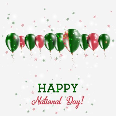 Türkmenistan Bağımsızlık günü pırıl pırıl vatansever Poster Mutlu Bağımsızlık günü kartı ile