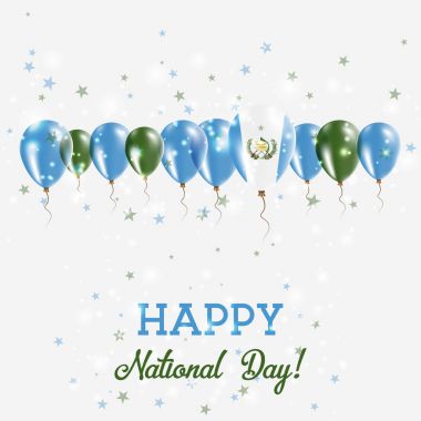 Guatemala Bağımsızlık günü pırıl pırıl vatansever Poster Mutlu Bağımsızlık günü kartı ile Guatemala