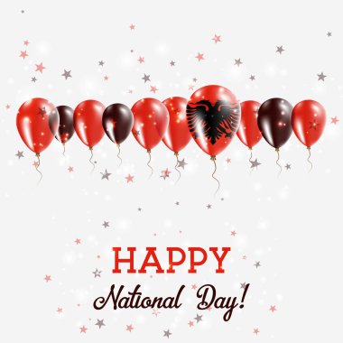 Arnavutluk Bağımsızlık günü pırıl pırıl vatansever Poster Mutlu Bağımsızlık günü kartı Arnavutluk bayraklı