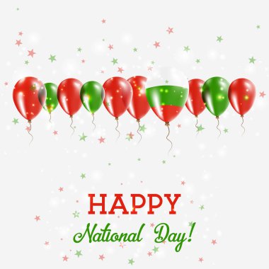 Bulgaristan Bağımsızlık günü pırıl pırıl vatansever Poster Mutlu Bağımsızlık günü kartı ile Bulgaristan