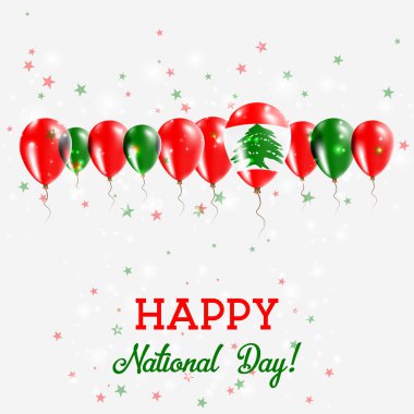 Lübnan Bağımsızlık günü pırıl pırıl vatansever Poster Mutlu Bağımsızlık günü kartı Lübnan bayrakları ile