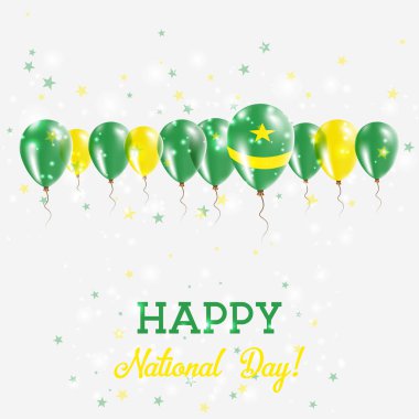 Moritanya Bağımsızlık günü pırıl pırıl vatansever Poster Mutlu Bağımsızlık günü kartı ile Moritanya