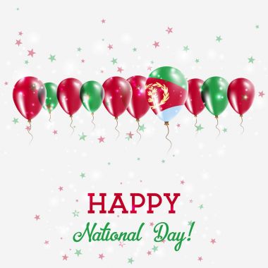 Eritre Bağımsızlık günü pırıl pırıl vatansever Poster Mutlu Bağımsızlık günü kartı Eritre bayraklı