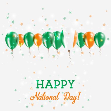 İrlanda Bağımsızlık günü pırıl pırıl vatansever Poster Mutlu Bağımsızlık günü kartı İrlanda bayrağı ile