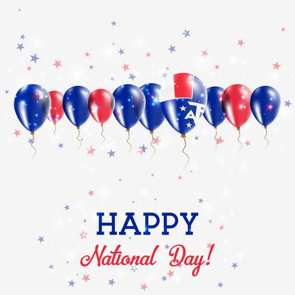 Fransız Güney toprakları Bağımsızlık günü pırıl pırıl vatansever Poster Mutlu Bağımsızlık günü kartı