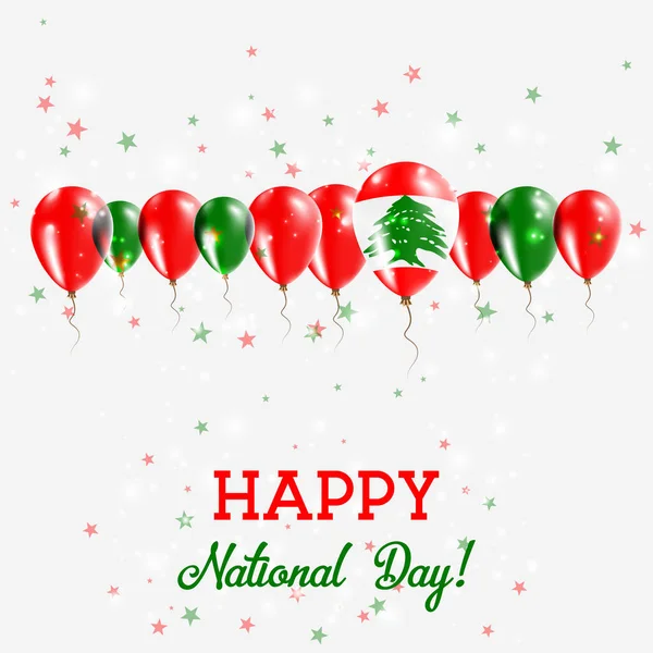Lübnan Bağımsızlık günü pırıl pırıl vatansever Poster Mutlu Bağımsızlık günü kartı Lübnan bayrakları ile