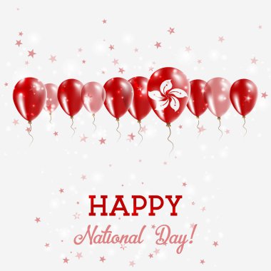 Hong Kong Bağımsızlık günü pırıl pırıl vatansever Poster Mutlu Bağımsızlık günü kartı ile Hong Kong