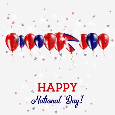 Nepal Bağımsızlık günü pırıl pırıl vatansever Poster Mutlu Bağımsızlık günü kartı Nepal bayrağı ile