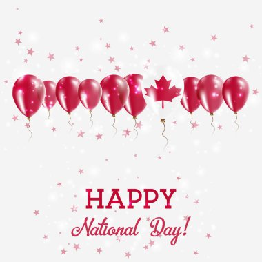 Kanada Bağımsızlık günü pırıl pırıl vatansever Poster Mutlu Bağımsızlık günü kartı Kanada bayrakları ile