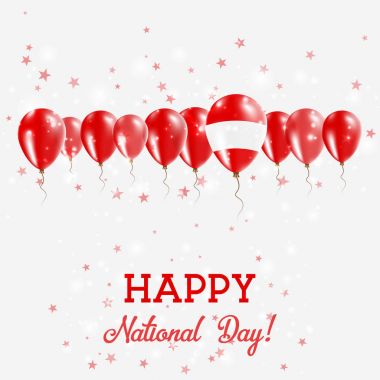 Avusturya Bağımsızlık günü pırıl pırıl vatansever Poster Mutlu Bağımsızlık günü kartı Avusturya bayrağı ile