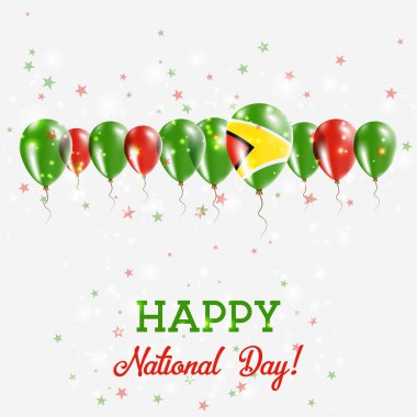 Guyana Bağımsızlık günü pırıl pırıl vatansever Poster Mutlu Bağımsızlık günü kartı Guyana bayraklı