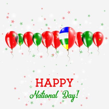 Orta Afrika Cumhuriyeti Bağımsızlık günü pırıl pırıl vatansever Poster Mutlu Bağımsızlık günü kartı