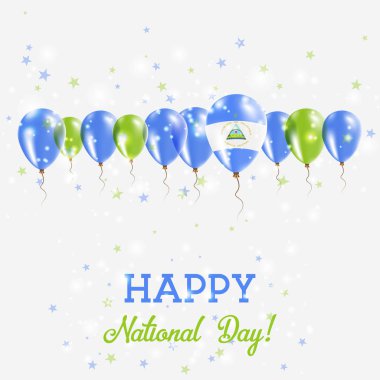 Nikaragua Bağımsızlık günü pırıl pırıl vatansever Poster Mutlu Bağımsızlık günü kartı Nikaragua ile